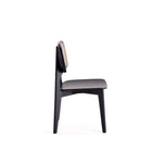 Manhattan Comfort Versailles 18.5" Industry Chic Dining Chair - Black and Natural Cane - Set of 2-Delivered to you Fully Assembled! No Assembly Required