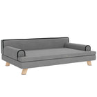 PawHut Elevated Dog Sofa Bed with Cushion - Light Grey-Soft, spongy cushioning is resilient and comfortable underneath 