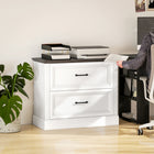 HOMCOM 2 Drawer File Cabinet for Letter/A4/Legal Hanging File Folders - White-A classic farmhouse design adds a touch of elegance to your home