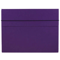 JAM Paper Thick Portfolio File Carrying Case with Elastic Band - 10 x 1 1/4 x 13 1/4 - Purple-Purple Portfolio Carrying Case