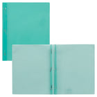 Staples 3-Prong Fastener Poly Report Cover - Aqua-Aqua Poly Report Covers with tang