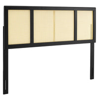 Modway Delmare Cane Full Headboard - Black-Full Wood Headboard
