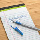 BIC Round Stic Grip Ballpoint Stick Pens - 0.8mm - Blue - 12 Pack-Tungsten carbide ball point ensures durability and smooth writing