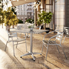 Flash Furniture 31.5'' Square Aluminum Indoor-Outdoor Table with 2 Slat Back Chairs (TLH32SQ017BCHR2)-Designed for commercial use