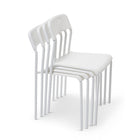 CB Office Tactic Multi-Purpose Armless Stacking Chairs - White - 4 Pack-Multi-Purpose Armless Stacking Chairs