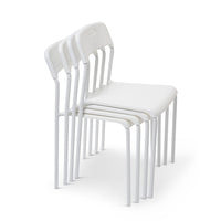 CB Office Tactic Multi-Purpose Armless Stacking Chairs - White - 4 Pack-Multi-Purpose Armless Stacking Chairs
