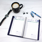 Blueline 2026 Daily Planner with Spiral Binding - 8" x 5" - Blue - Bilingual-50% post-consumer recycled paper