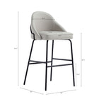 Manhattan Comfort Gracie 22" Modern Leatherette Upholstered Barstool - Stone and Black - 3 Pack-Upholstered in Luxurious Leatherette with Fine Stitching 