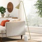 Modway Ayla Marble Base Floor Lamp - Satin Brass-PVC Cord