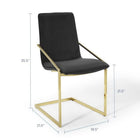 Modway Pitch Performance Velvet Dining Armchair - Gold/Black-Geometric Frame