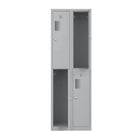 Ceha NH Series 2-Tier Locker with Front Hole Vents - Bank of 2 - Light Grey-Ideal for gyms, schools, industrial settings, and employee changing areas