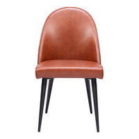 Zuo Silloth Armless Dining Chair - Brown - Set of 2-Plush and durable faux leather fabric