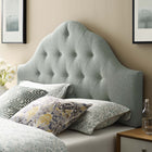 Modway Sovereign Upholstered Fabric Queen Headboard - Grey-Deep inset buttons