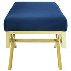 Modway Rove Velvet Performance Velvet Bench - Gold/Navy-Gold Stainless Steel Base