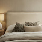 Modway Camille Upholstered Linen Blend King Size Headboard - Linen-French Seam Detailing
