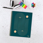 Mead 2027 Large Weekly/ Monthly Planner - 11-¼" H x 9" W - Linear Geo - Bilingual-One month per 2 page spread has open daily blocks, a notes section and past/future month reference calendars