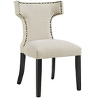 Modway Curve Fabric Dining Side Chair - Beige - 2 Pack-Dense Foam Padding for Comfort