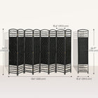 HOMCOM 8 Panel Wave Fiber Freestanding Room Divider for Home Office - Black-Folding design with eight panels and nine metal hinges allows you to create a new look and save space when not in use
