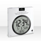Marathon Watch 15 inch Round Digital Wall Clock - Black-Calendar display: full weekday readout, perfect for planning and organization.