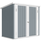 Outsunny 5' x 3' Metal Storage Shed - Light Grey-Spacious garden tools, lawn care equipment, or pool supplies storage area
