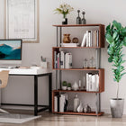 HOMCOM 5-Tiers Wooden Bookcase for Living Room - Walnut-Un ajout merveilleux à toute salle familiale, salon, chambre ou bureau 