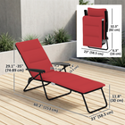 Outsunny Folding Lounge Chair with Cushion - Adjustable Back - Wine Red-Soft padding ensures a comfortable sitting experience