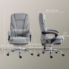 Vinsetto Reclining Gaming Massage Office Chair with Heat - Grey-Curved backrest and thick padding provide extra support