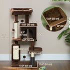PawHut 41" Cat Tree with Scratching Posts, Bed and Condo - Brown-Particleboard and sisal construction ensures durability 