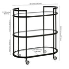 Hudson&Canal Leif 30"W Oval Bar Cart - Blackened Bronze-8