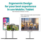 ShoppingAll Aluminum Smartphone Stand Ergonomic Tablet Holder - White-Sturdy Workmanship: Simple And Compact Design, Made Of High Quality Aluminum Alloy And ABS. Sturdy Construction With Wide-Weighted Round Base For Easy Use No Matter If In The Kitchen, Dining Room, Office, At Your Bedside Or On Any Desktop.