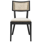 Modway Caledonia Fabric Upholstered Wood Dining Chair - Black/Beige - 2 Pack-9