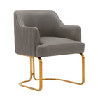 Manhattan Comfort Raya 25.2" Modern Leatherette Upholstered Dining Armchair - Taupe-10