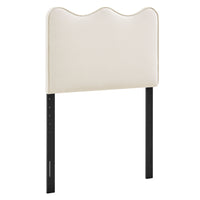 Modway Athena Stain-Resistant Performance Velvet Twin Size Headboard - Alabaster-Stain-Resistant Performance Velvet