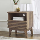 Modway Render Nightstand - Walnut-Smooth Wood Grain Laminate