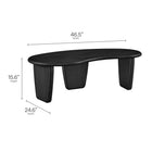 Modway Vetra Kidney-Shaped Free Coffee Table - Black-Mid-Century Modern Design