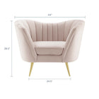 Modway Opportunity Performance Velvet Armchair - Pink-Stain-Resistant Performance Velvet Upholstery