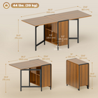 HOMCOM 67" Drop Leaf Folding Dining Table with Storage Shelves for 4 - Brown-Comes with 4 spacious shelves under the desktop for organized storage