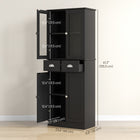 HOMCOM 61" H Kitchen Pantry Cabinet with Shelves and Soft-Close Doors - Black-Adjustable shelves allow you to store more large items without worrying if they will fit 