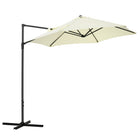 Outsunny 8.5' Offset Patio Umbrella with 360° Rotation - Beige-Offset cantilever umbrella provides shade and protects you from the sun