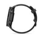 Garmin Forerunner 570 Smartwatch - 47mm - Slate Grey Aluminum with Translucent Black/Black Band-BUILT-IN SPEAKER AND MICROPHONE - Make and take phone calls from your watch when it’s paired to your smartphone. Plus, control watch functions with voice commands — or use your smartphone’s voice assistant to respond to text messages and more.