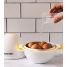 As Seen on TV Egg Maker Steamer-Uses the Power of the microwave to steam perfectly hard boiled eggs. The sleek modern design makes an easy and fast operation for you