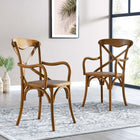Modway Gear Dining Armchair - Walnut - 2 Pack-No Assembly Required