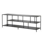Hudson&Canal Winthrop TV Stand with Metal Shelves for TV's up to 75" - Blackened Bronze-The top has a weight capacity of 75lbs, lower shelves can hold 40lbs each
