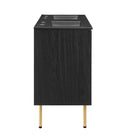 Modway Chaucer 48" Double Sink Bathroom Vanity - Black-Wood Grain Laminate