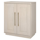Hudson&Canal Tillman 28"W Accent Cabinet - Alder White-Top weight capacity is 50 lbs, middle shelf can support 30 lbs, while lower shelf hold 45 lbs