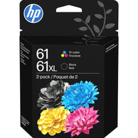 HP 61XL/61 C0PA6AN  Ink Cartridge Combo - Standard Yield - Black/Tri-Color - 2 Pack-Combo pack includes black XL and tri‑colour cartridges