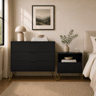 Manhattan Comfort Avira 35" Mid-Century Modern 3-Drawer Dresser - Black-9