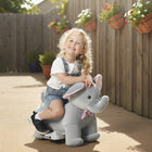Qaba 6V Kids Elephant Ride-On Toy with Music - Grey-A 6V battery provides up to 40 minutes of continuous playtime 