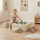 Qaba 9-Piece Toddlers Climbing Toys with Tangram Play, Washable Covers-Padded foam blocks encourage balance, coordination and hands-on creative learning
