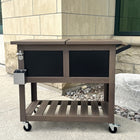 Permasteel 80 Quart Bar Cart Style Patio Cooler - Wood Grain-Two Handles for Easy Movement